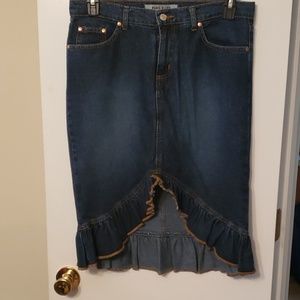 Hi lo denim skirt